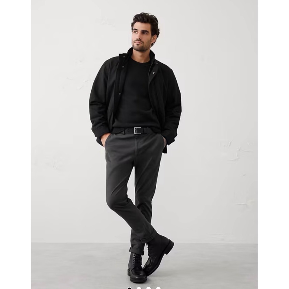 Banana Republic Factory Mens Wool-Blend Mock-Neck Jacket Black Medium $200